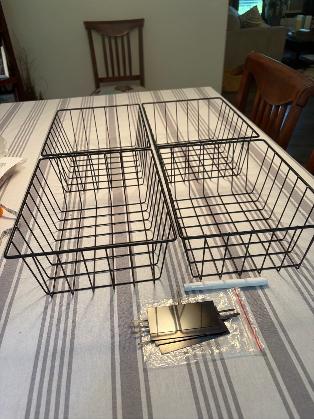 Black Wire Storage Baskets - Set of 4